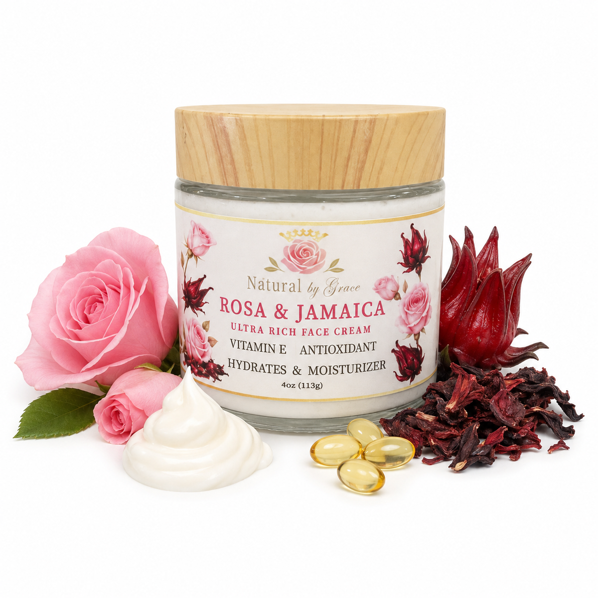 NATURAL BY  GRACE CREMA DE ROSAS & JAMAICA