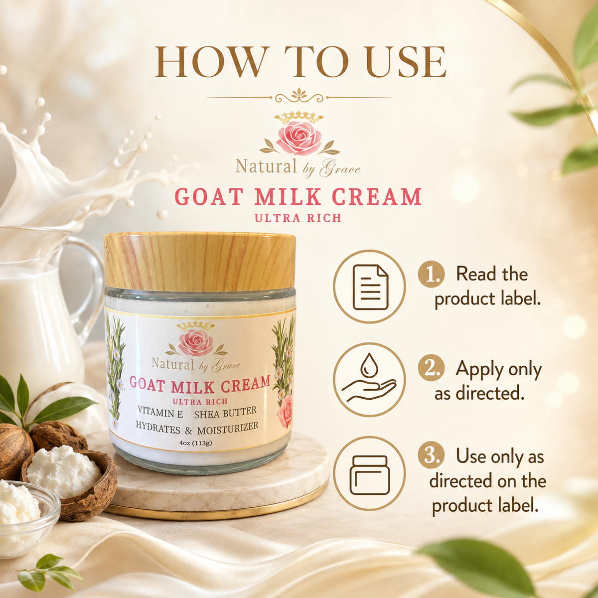 NATURAL BY  GRACE CREMA DE LECHE DE CABRA