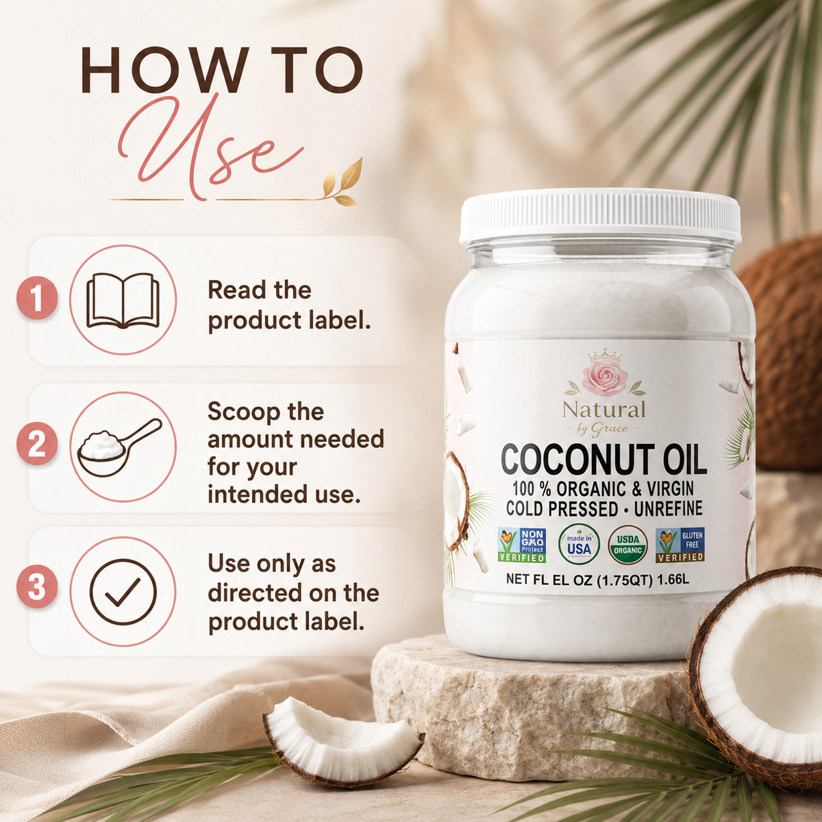 NATURA BY GRACE ACEITE DE  COCO ORGANICO