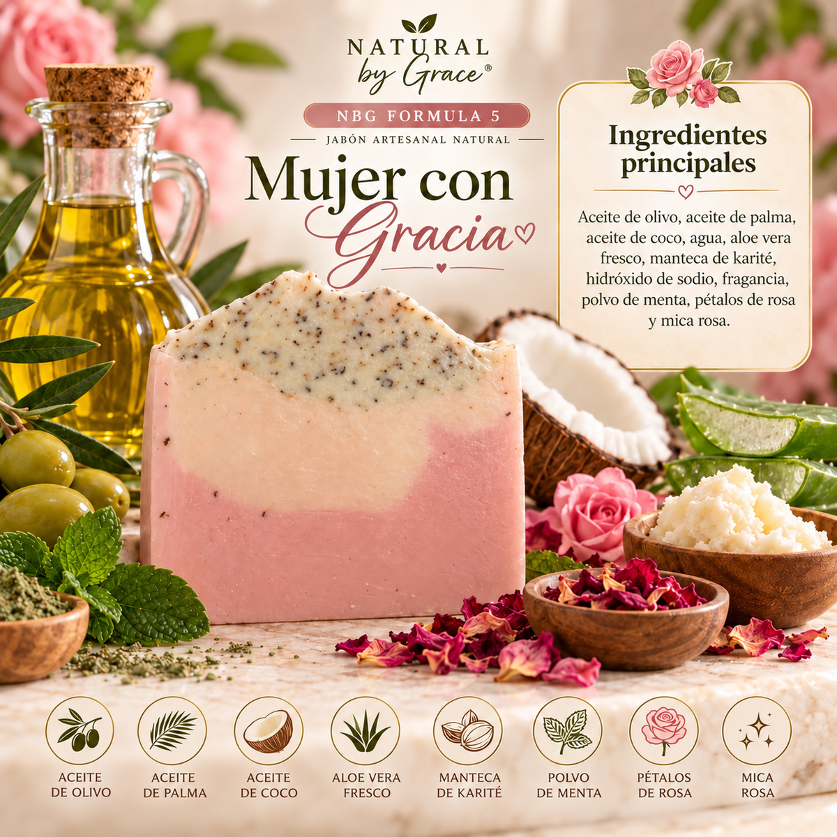 NATURA BY GRACE JABON MUJER CON GRACIA PRE-VENTA & DISPONIBLE OCT-15