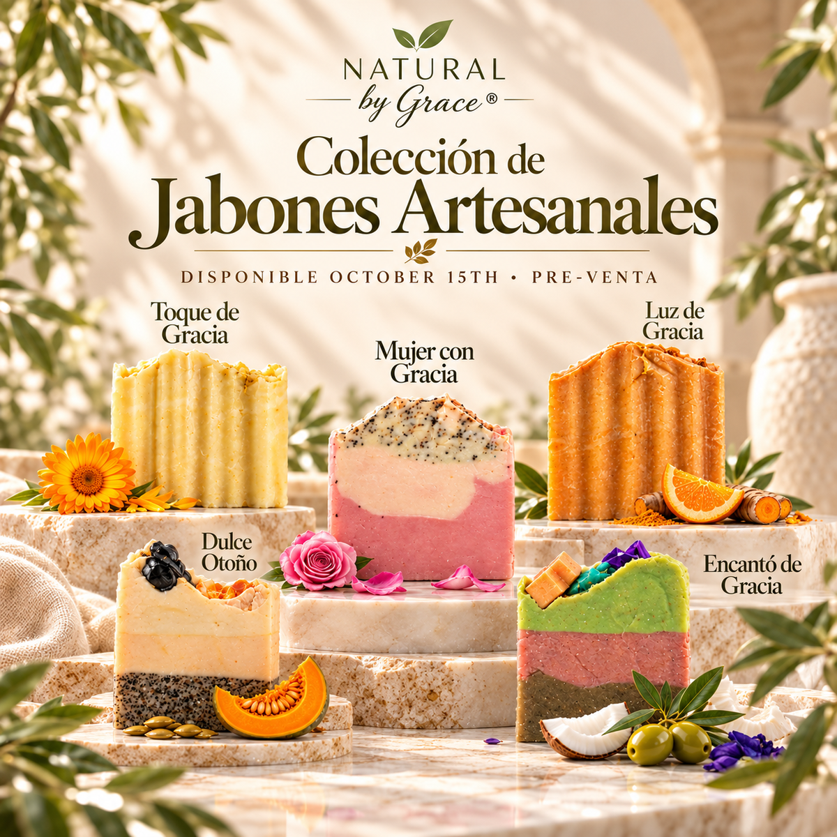 COMBINACION  DE 10 JABONES DE LA COLLECCION DE GRACIA