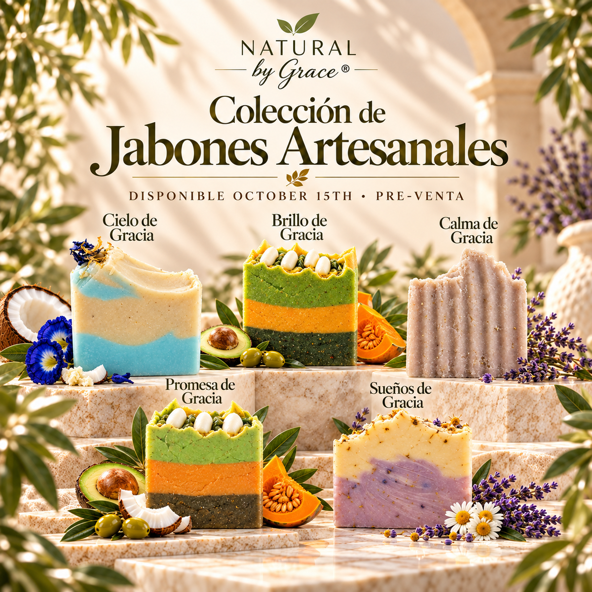 COMBINACION  DE 10 JABONES DE LA COLLECCION DE GRACIA