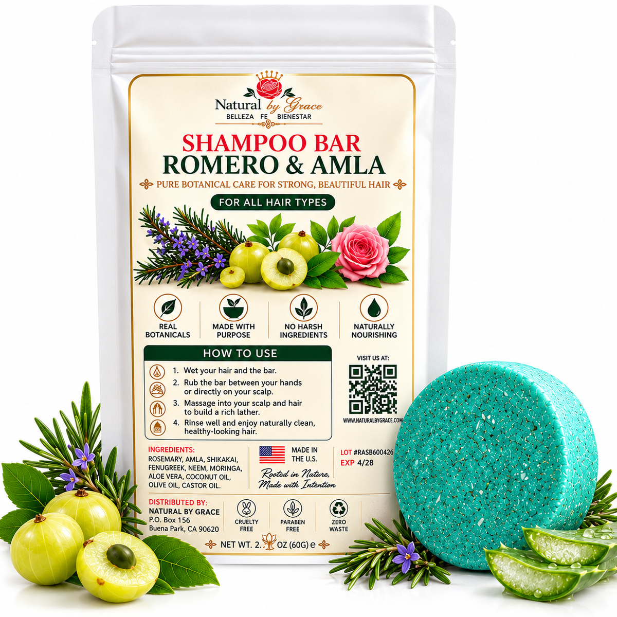 NATURA BY GRACE ROMERO CON AMLA SHAMPOO 100G
