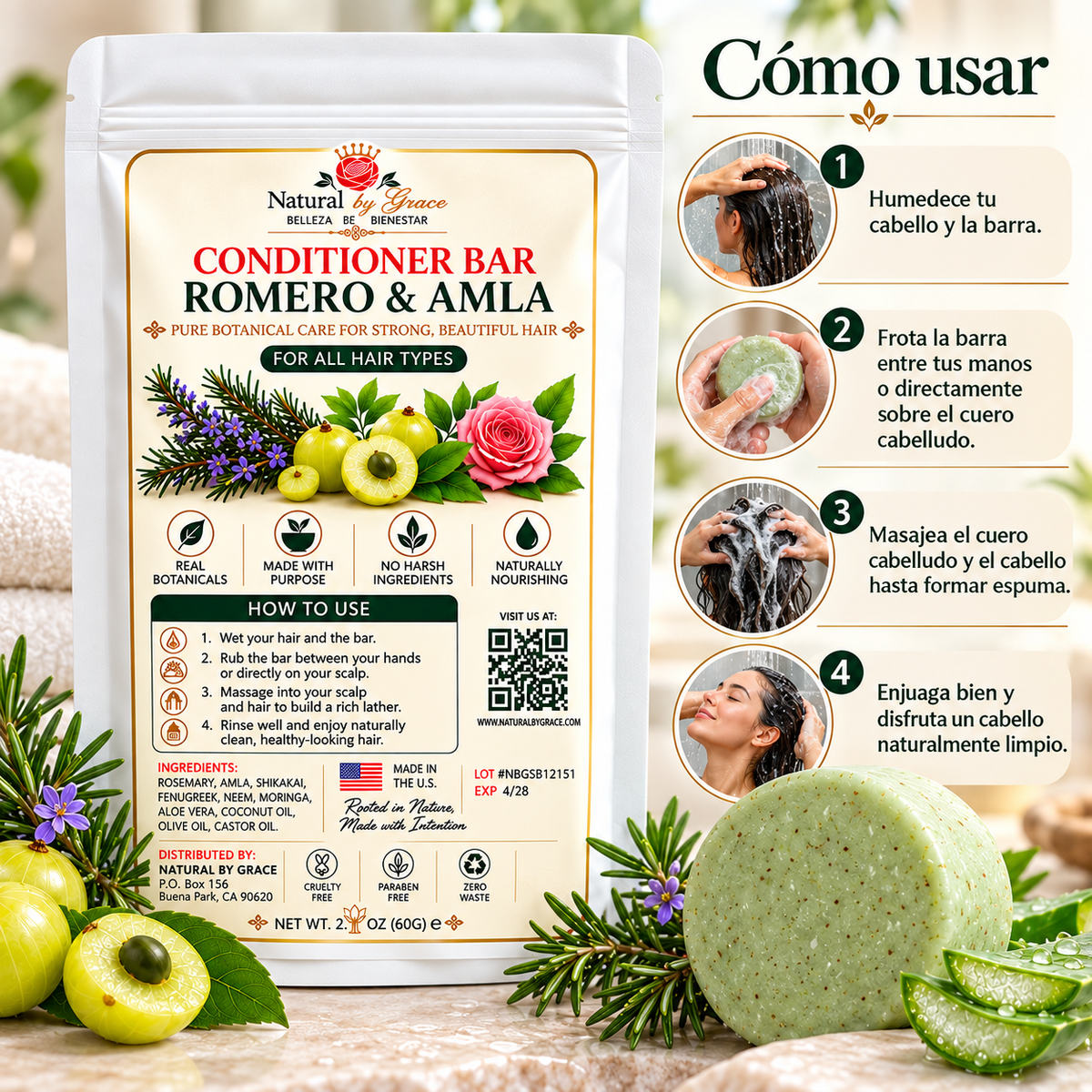 NATURA BY GRACE ROMERO CON AMLA  ACONDICIONADOR 70G