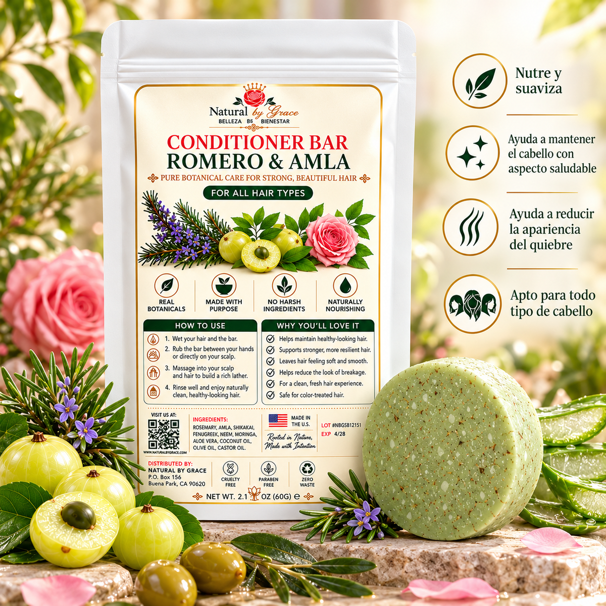 NATURA BY GRACE ROMERO CON AMLA  ACONDICIONADOR 70G
