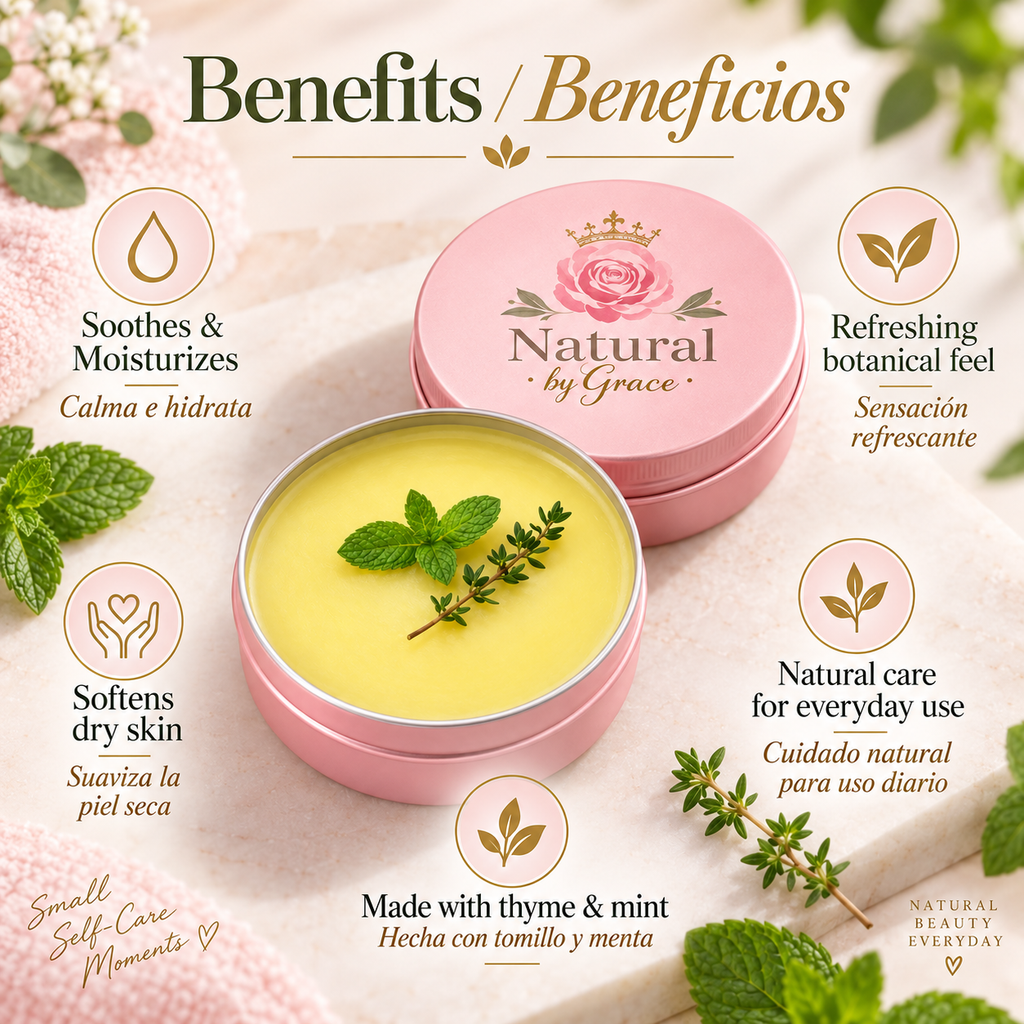 NATURA BY GRACE POMADA PARA CURPO DE TOMILLO Y MENTA