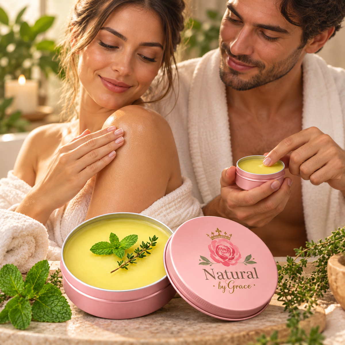 NATURA BY GRACE POMADA PARA CURPO DE TOMILLO Y MENTA