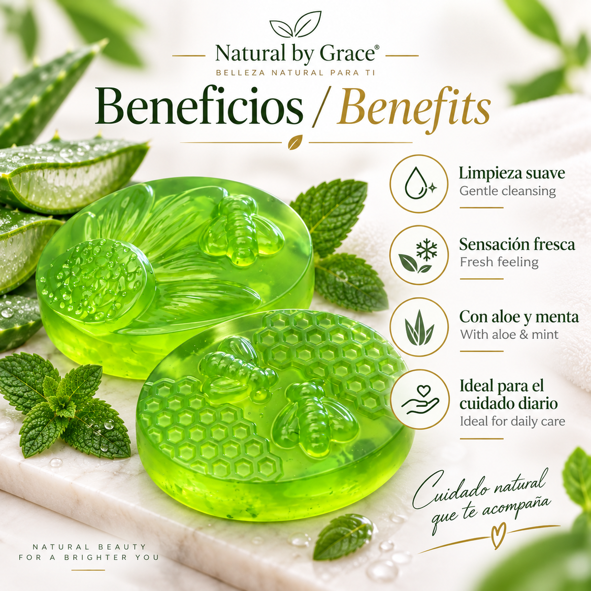 NATURA BY GRACE JABONES FEMENINO SABILA Y MENTA