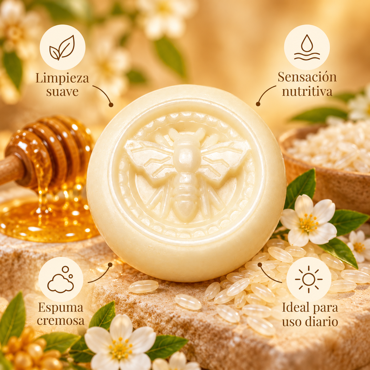 NATURA BY GRACE JABONES  ARROZ CON MIEL
