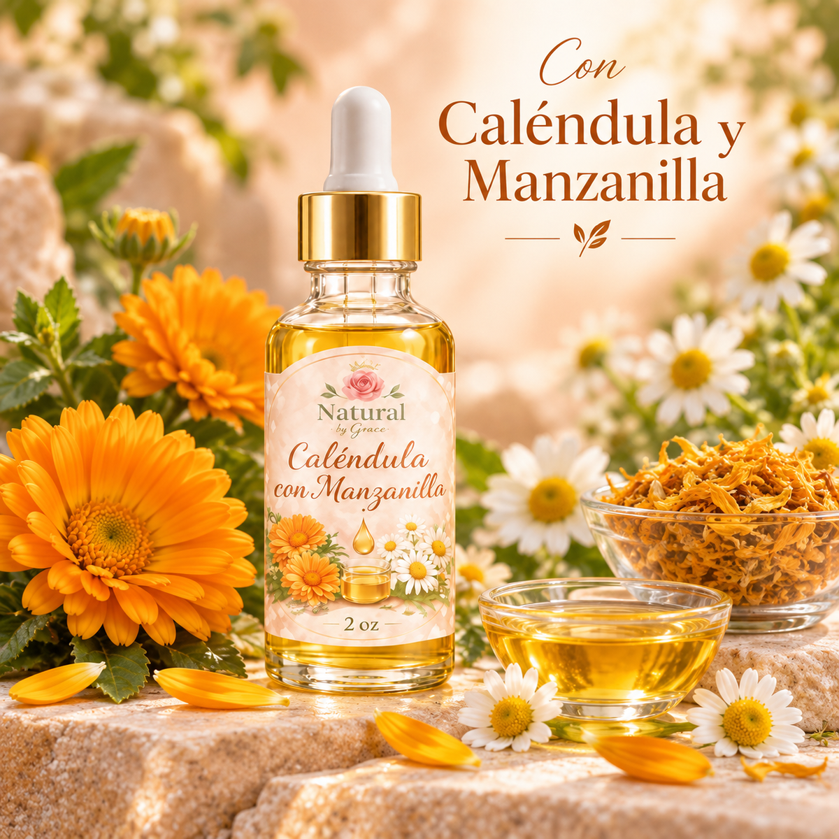 NATURA BY GRACE ACEITE DE ROSTRO CALENDULA & MANZANILLA