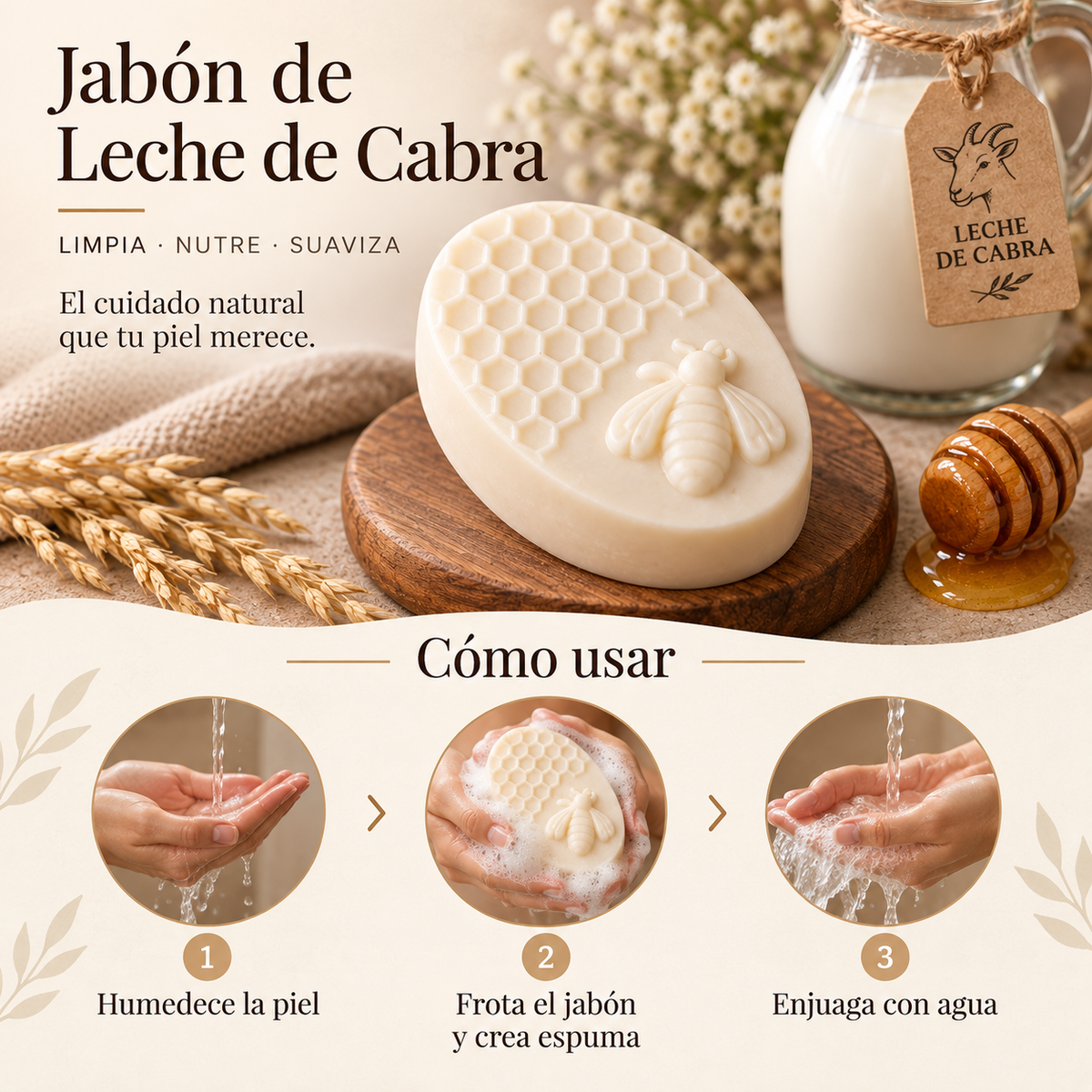 NATURA BY GRACE JABONES  DE LECHE DE CABRA
