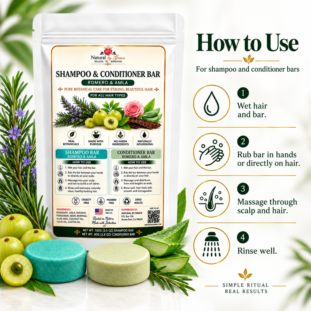 NATURA BY GRACE ROMERO CON AMLA SHAMPOO 80G & ACONDICIONADOR 70G