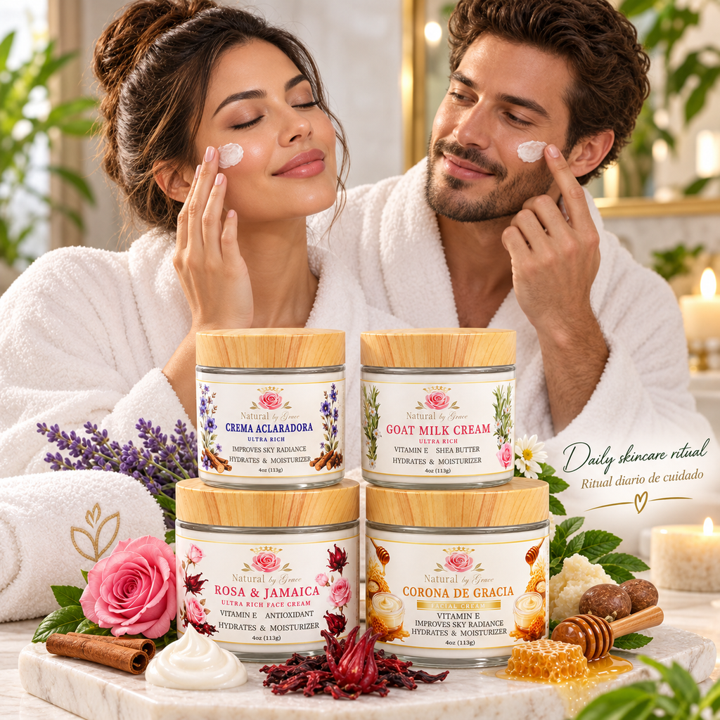 NATURAL BY  GRACE  COMBO DE 4 CREMAS FACIALES Y CORPORAL 4OZ /CU