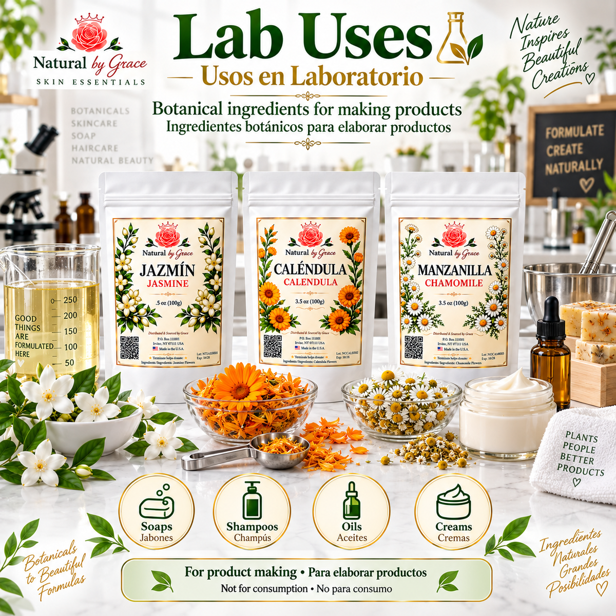 NATURA BY GRACE SKIN ESSENTIAL  COMBINACION JAZMIN - CALENDULA - MANZANILLA